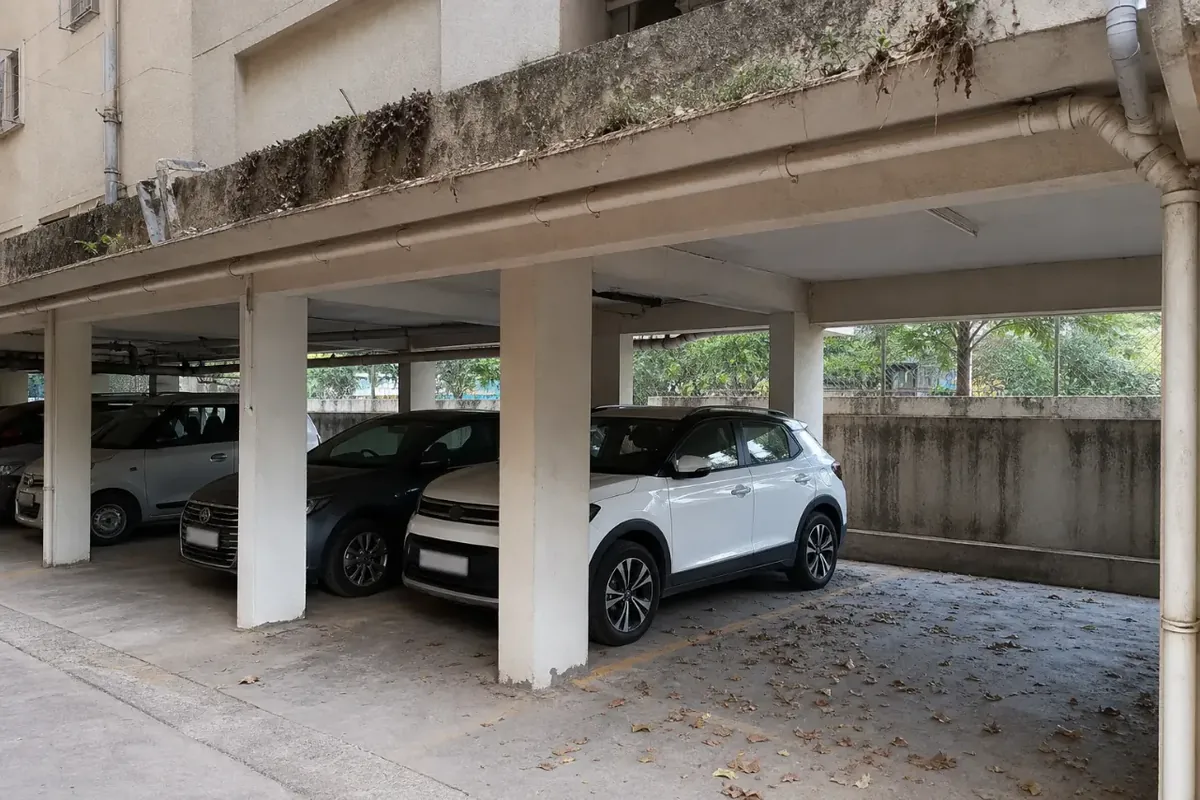 Car parking safety net before installation in Hyderabad