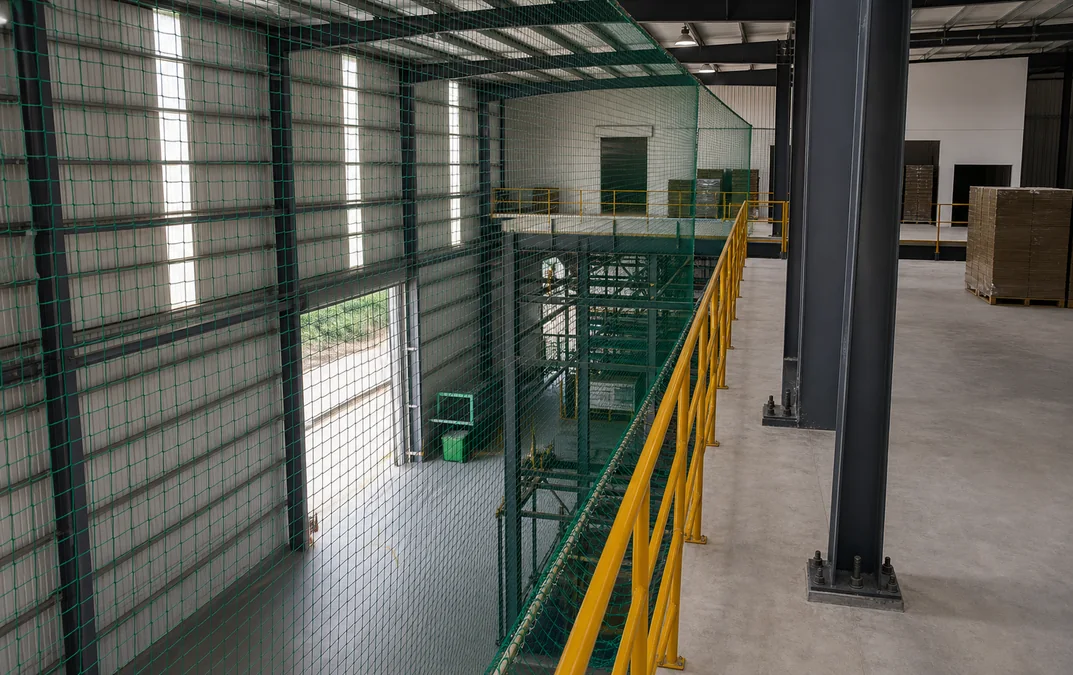 Industrial safety nets after installation in Hyderabad warehouse
