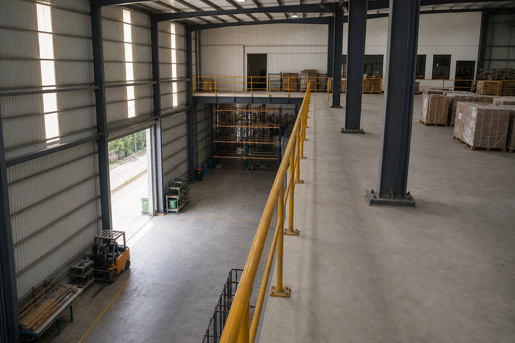 Industrial site before safety net installation in Hyderabad