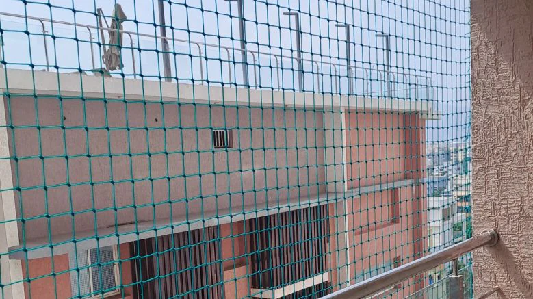 Balcony safety net coverage for apartment open gap protection in Hyderabad