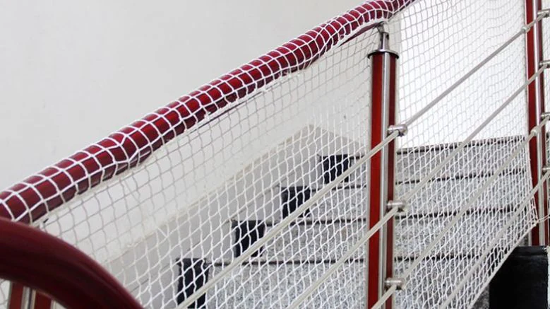 Staircase safety nets after installation on railing in Hyderabad
